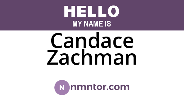 Candace Zachman