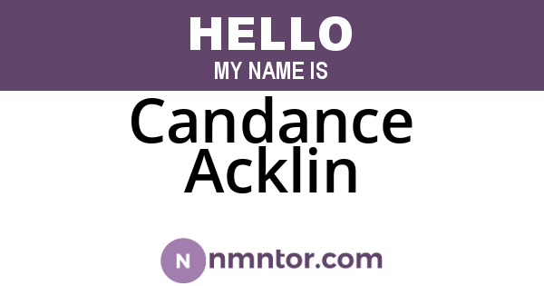 Candance Acklin