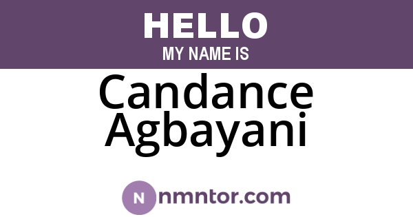 Candance Agbayani