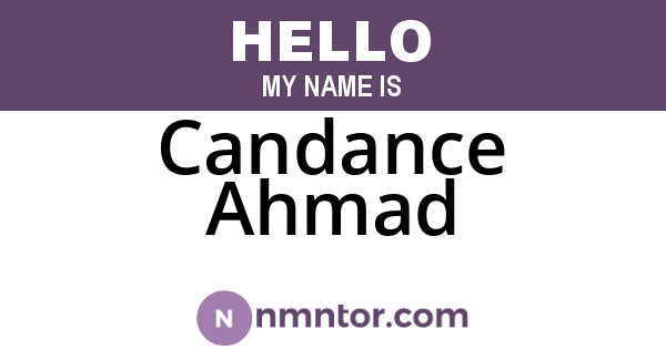 Candance Ahmad