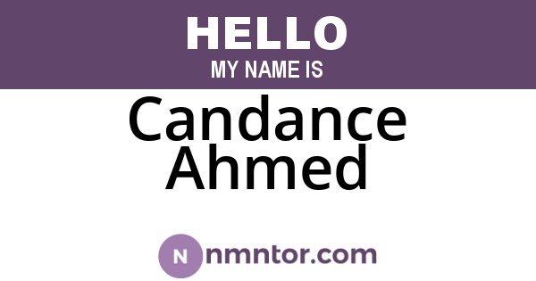 Candance Ahmed