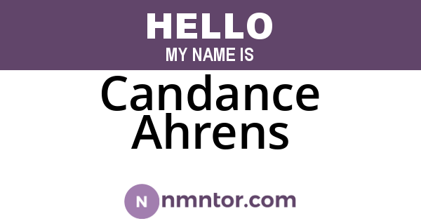 Candance Ahrens