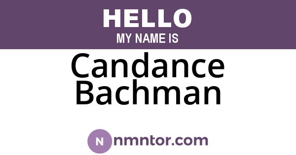 Candance Bachman