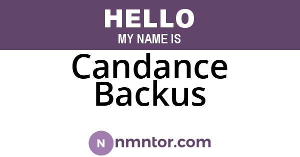 Candance Backus