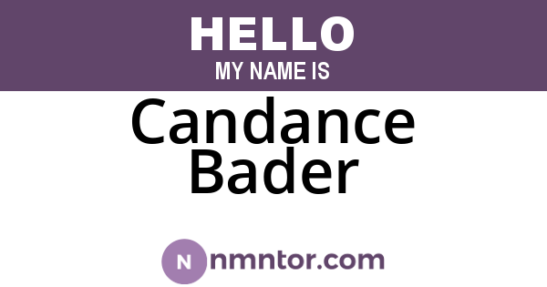 Candance Bader