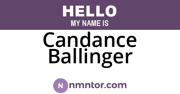 Candance Ballinger