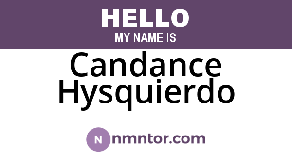 Candance Hysquierdo