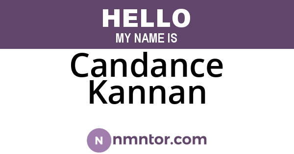 Candance Kannan