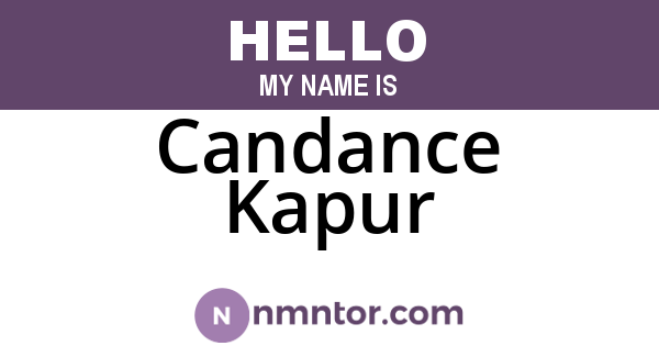 Candance Kapur
