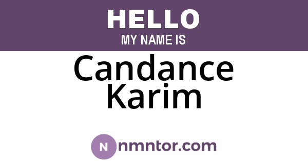 Candance Karim