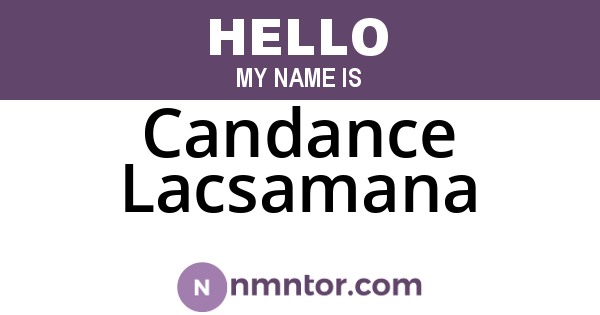 Candance Lacsamana