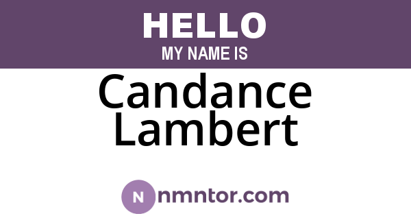 Candance Lambert
