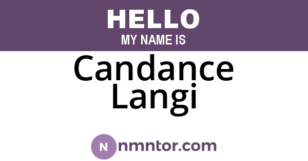 Candance Langi
