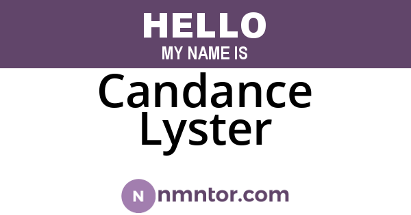 Candance Lyster