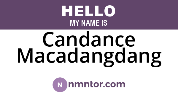 Candance Macadangdang