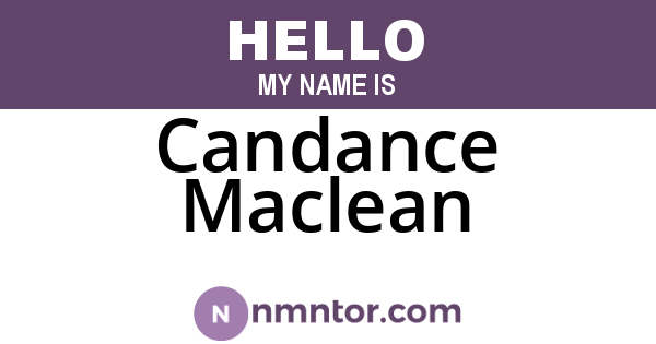 Candance Maclean