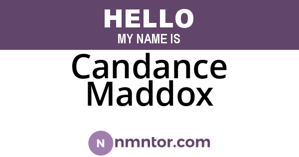 Candance Maddox