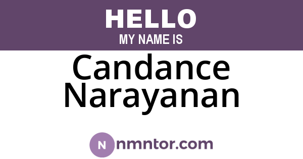 Candance Narayanan