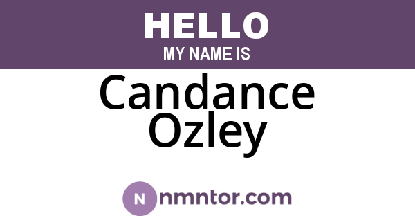 Candance Ozley