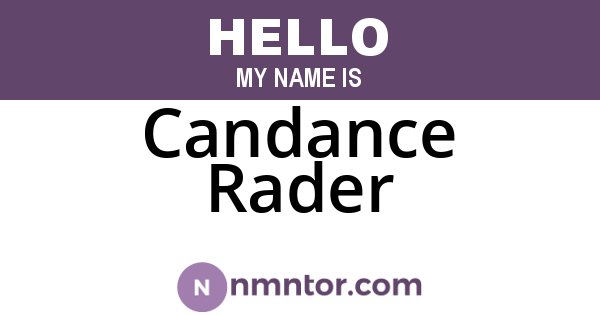 Candance Rader