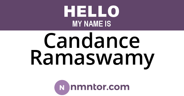 Candance Ramaswamy