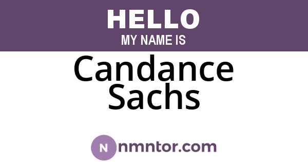 Candance Sachs