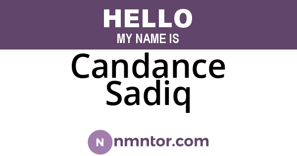 Candance Sadiq