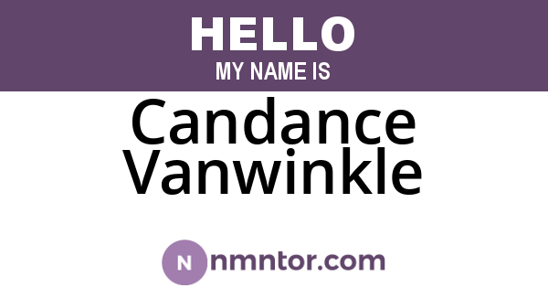 Candance Vanwinkle