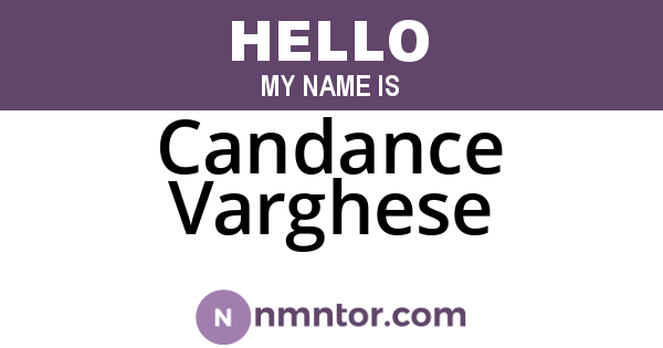 Candance Varghese