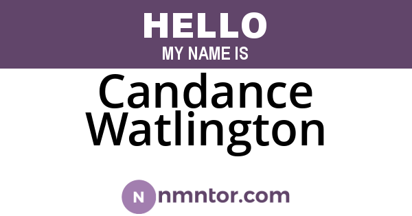 Candance Watlington