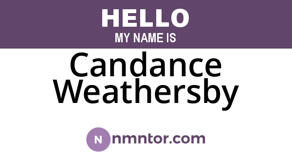 Candance Weathersby