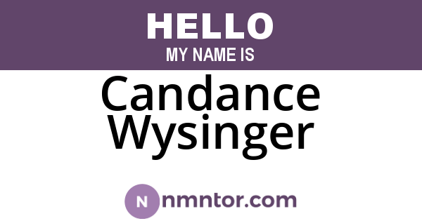 Candance Wysinger