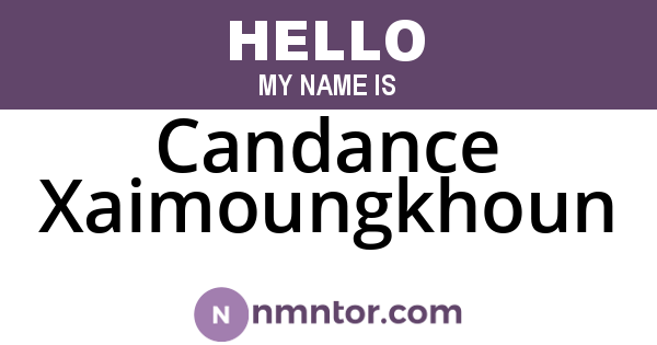 Candance Xaimoungkhoun