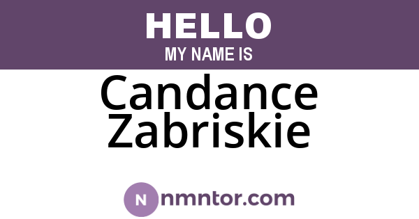 Candance Zabriskie