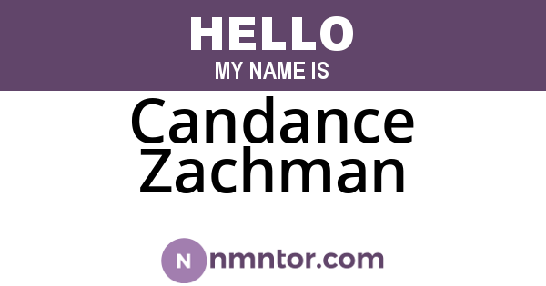 Candance Zachman