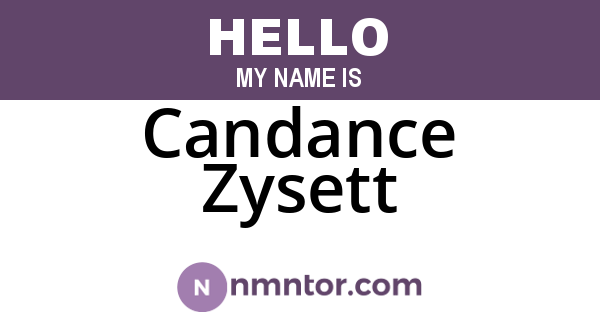 Candance Zysett