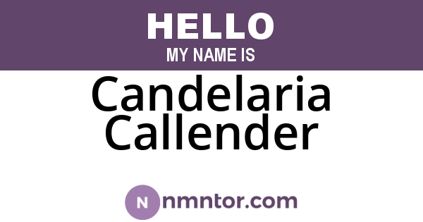 Candelaria Callender