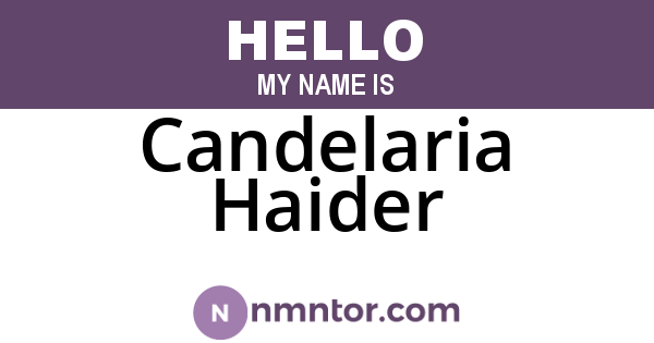 Candelaria Haider