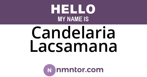 Candelaria Lacsamana