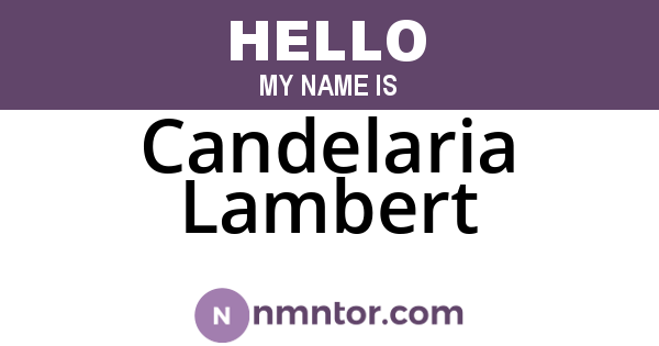 Candelaria Lambert