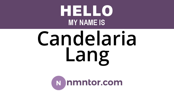 Candelaria Lang