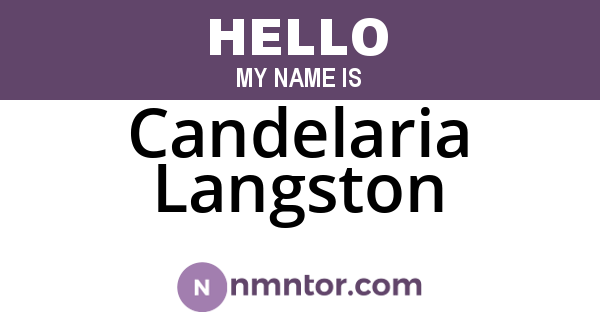 Candelaria Langston
