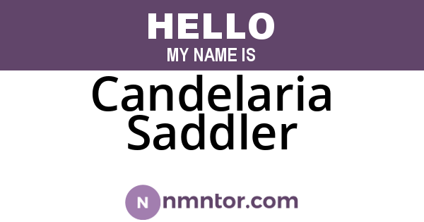 Candelaria Saddler
