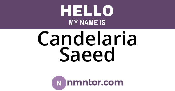 Candelaria Saeed