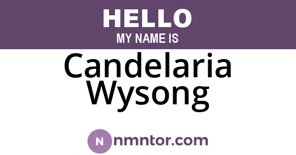 Candelaria Wysong