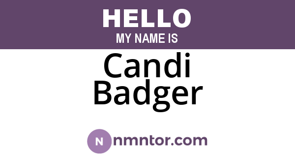 Candi Badger