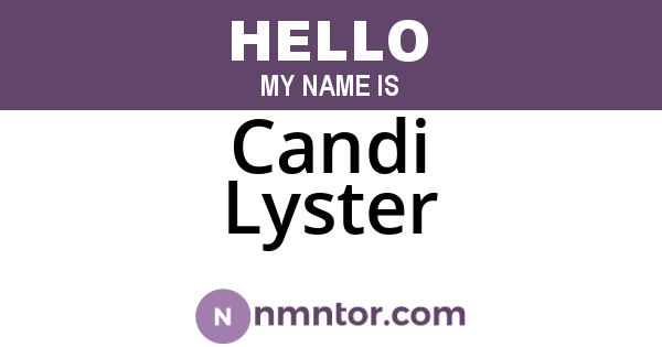 Candi Lyster