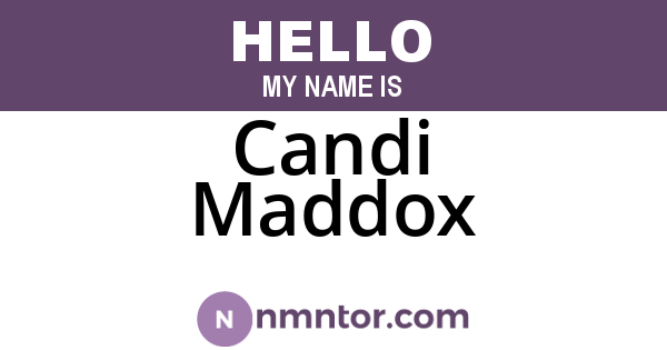 Candi Maddox