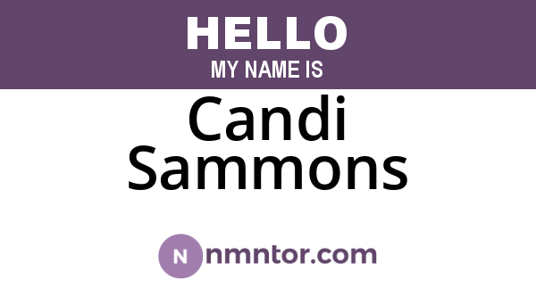Candi Sammons