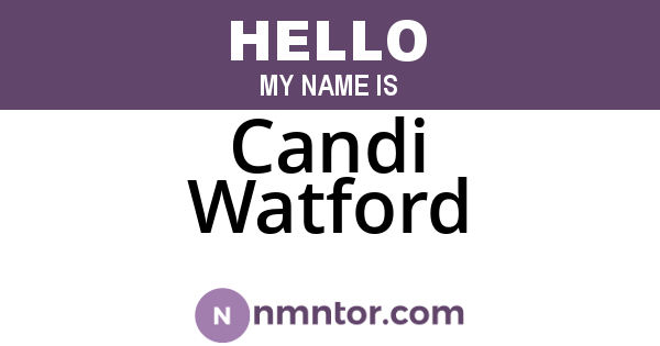 Candi Watford